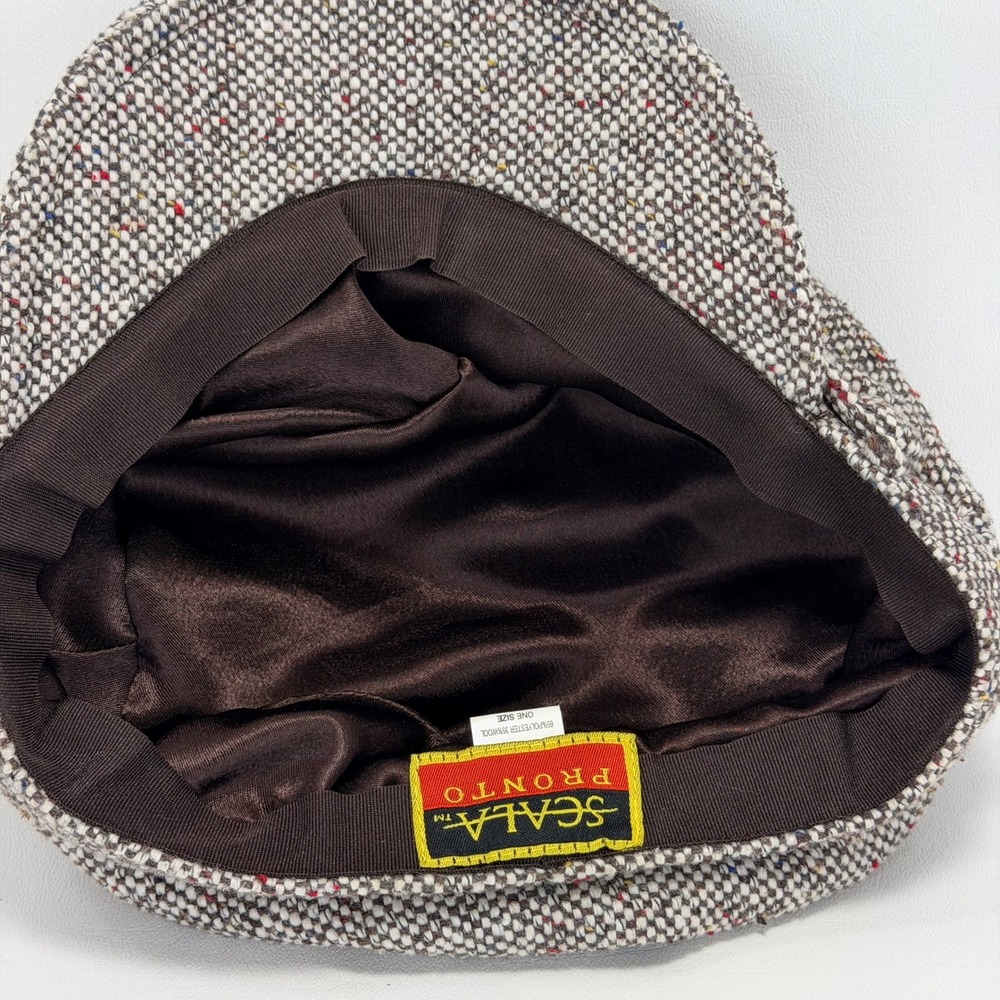 Scala Pronto Newsboy Cap One Size Multi-Color Tweed Poly/Wood - Picture 6 of 9